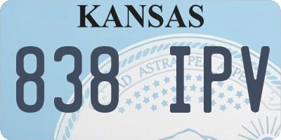 KS license plate 838IPV