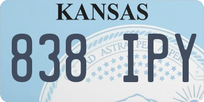 KS license plate 838IPY