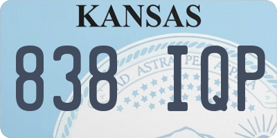 KS license plate 838IQP