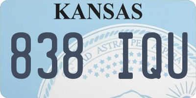 KS license plate 838IQU