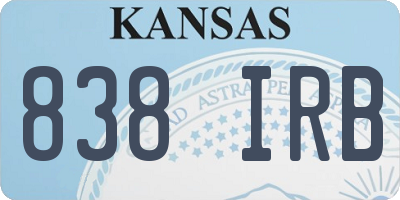 KS license plate 838IRB