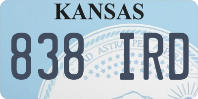 KS license plate 838IRD