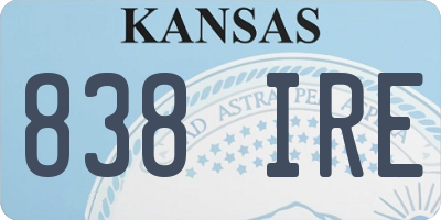 KS license plate 838IRE