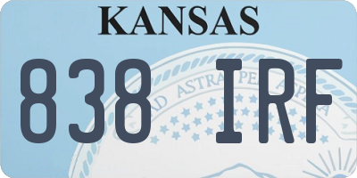 KS license plate 838IRF