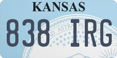 KS license plate 838IRG