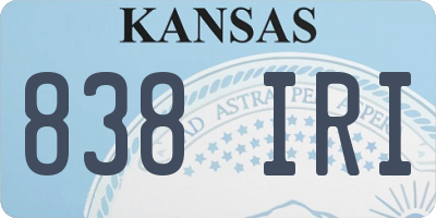 KS license plate 838IRI