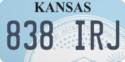 KS license plate 838IRJ