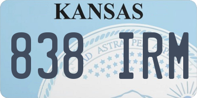 KS license plate 838IRM