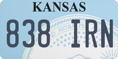 KS license plate 838IRN