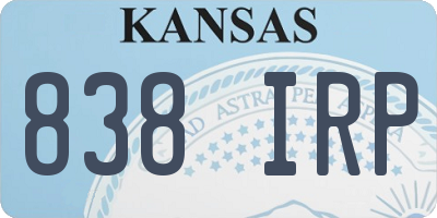KS license plate 838IRP