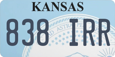 KS license plate 838IRR