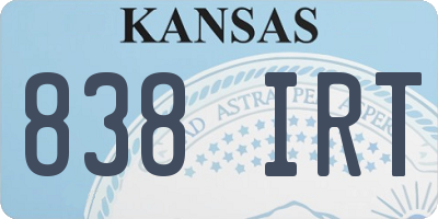 KS license plate 838IRT