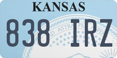 KS license plate 838IRZ