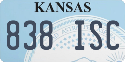KS license plate 838ISC