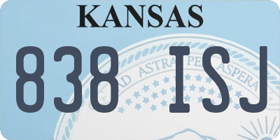 KS license plate 838ISJ