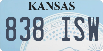 KS license plate 838ISW