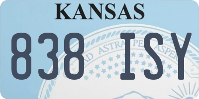 KS license plate 838ISY