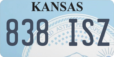 KS license plate 838ISZ