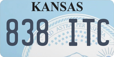 KS license plate 838ITC