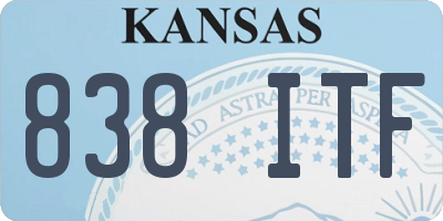 KS license plate 838ITF