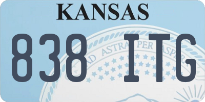 KS license plate 838ITG