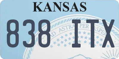 KS license plate 838ITX
