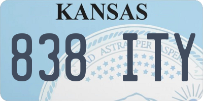 KS license plate 838ITY