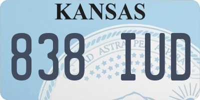 KS license plate 838IUD