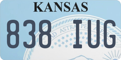 KS license plate 838IUG
