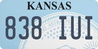 KS license plate 838IUI