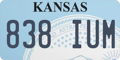 KS license plate 838IUM