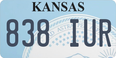 KS license plate 838IUR