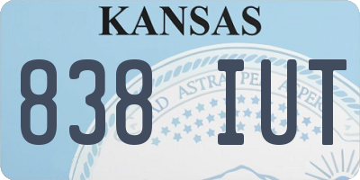 KS license plate 838IUT