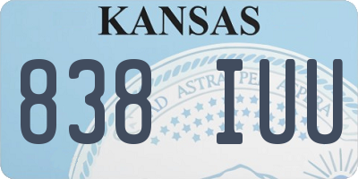 KS license plate 838IUU