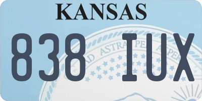KS license plate 838IUX