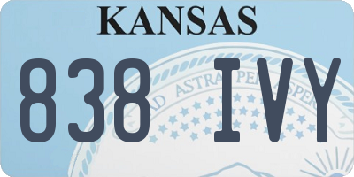KS license plate 838IVY