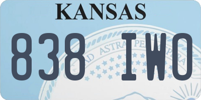 KS license plate 838IWO