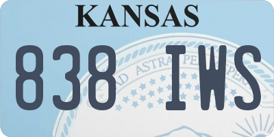 KS license plate 838IWS