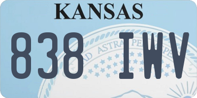 KS license plate 838IWV
