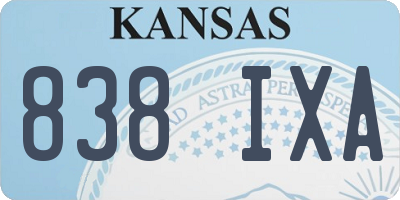 KS license plate 838IXA