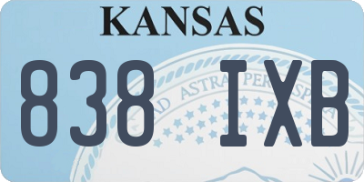 KS license plate 838IXB