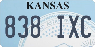 KS license plate 838IXC