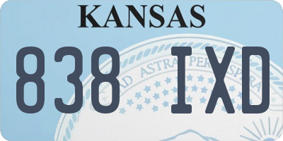 KS license plate 838IXD