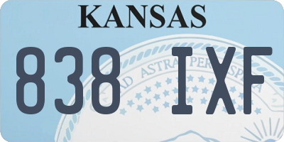 KS license plate 838IXF