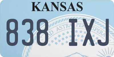 KS license plate 838IXJ