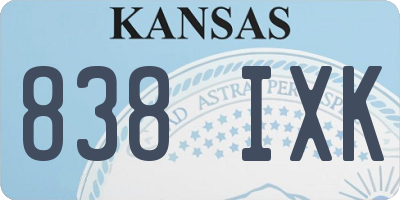 KS license plate 838IXK