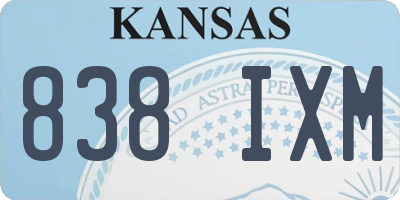 KS license plate 838IXM