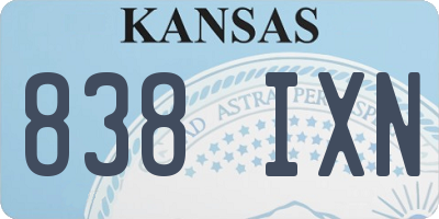 KS license plate 838IXN