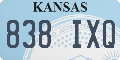 KS license plate 838IXQ