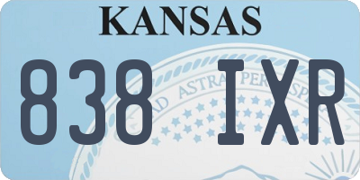KS license plate 838IXR
